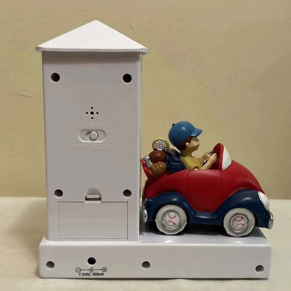 Traffic Light Digital Alarm Clock with Toy Car for Kids Untested No Power Cord